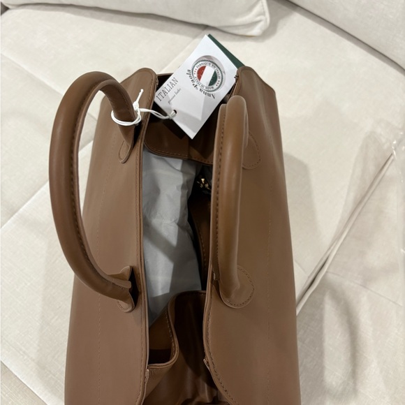 Anna Paola  Tan Italian Leather Handbag - Picture 3 of 6